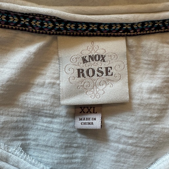 Knox Rose White Tee with Blue and Red Embroidery - Picture 3 of 6